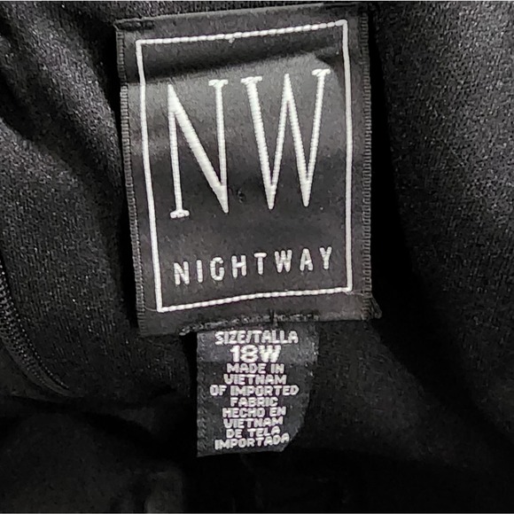 NW Night Way black white floral asymmetrical hem maxi dress plus size‎ 18W new - Picture 8 of 9